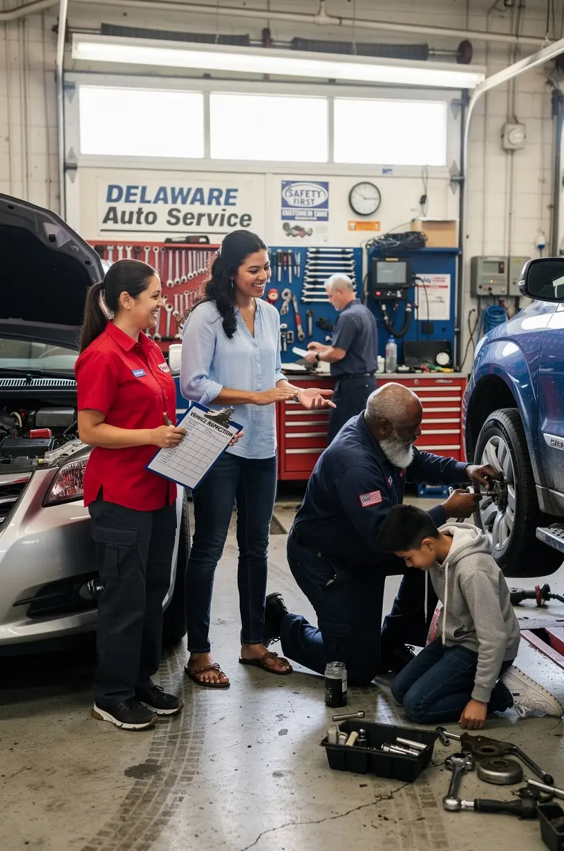 Elektronische Diagnosegeräte zur Fehlererkennung an einem Nutzfahrzeug in der Reparaturstation